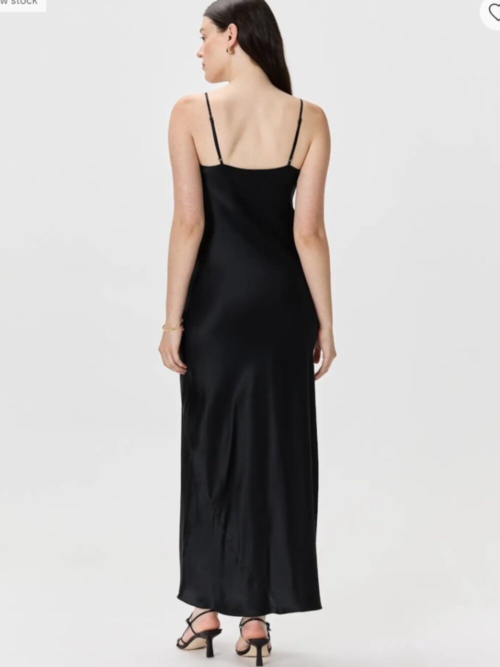 Quince Black 100% Washable Silk Maxi Slip Dress Size L - Picture 10 of 11
